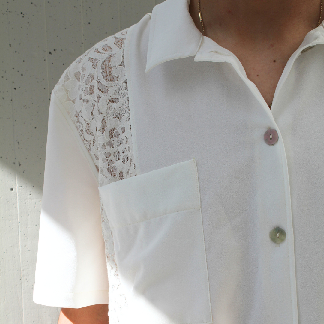 Camisa encaje crudo