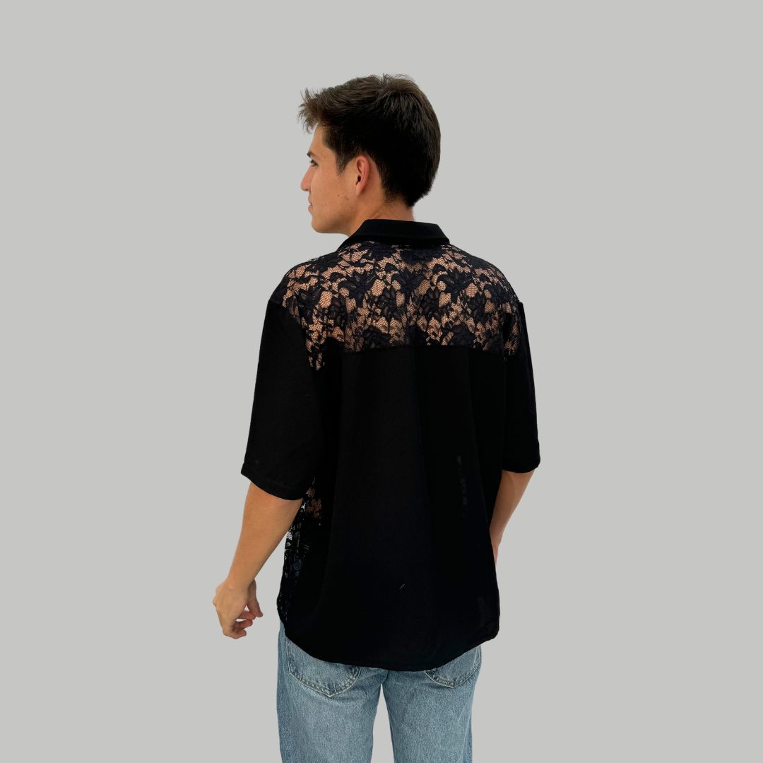 Camisa encaje negra